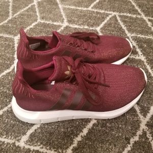 Sparkly Maroon Adidas